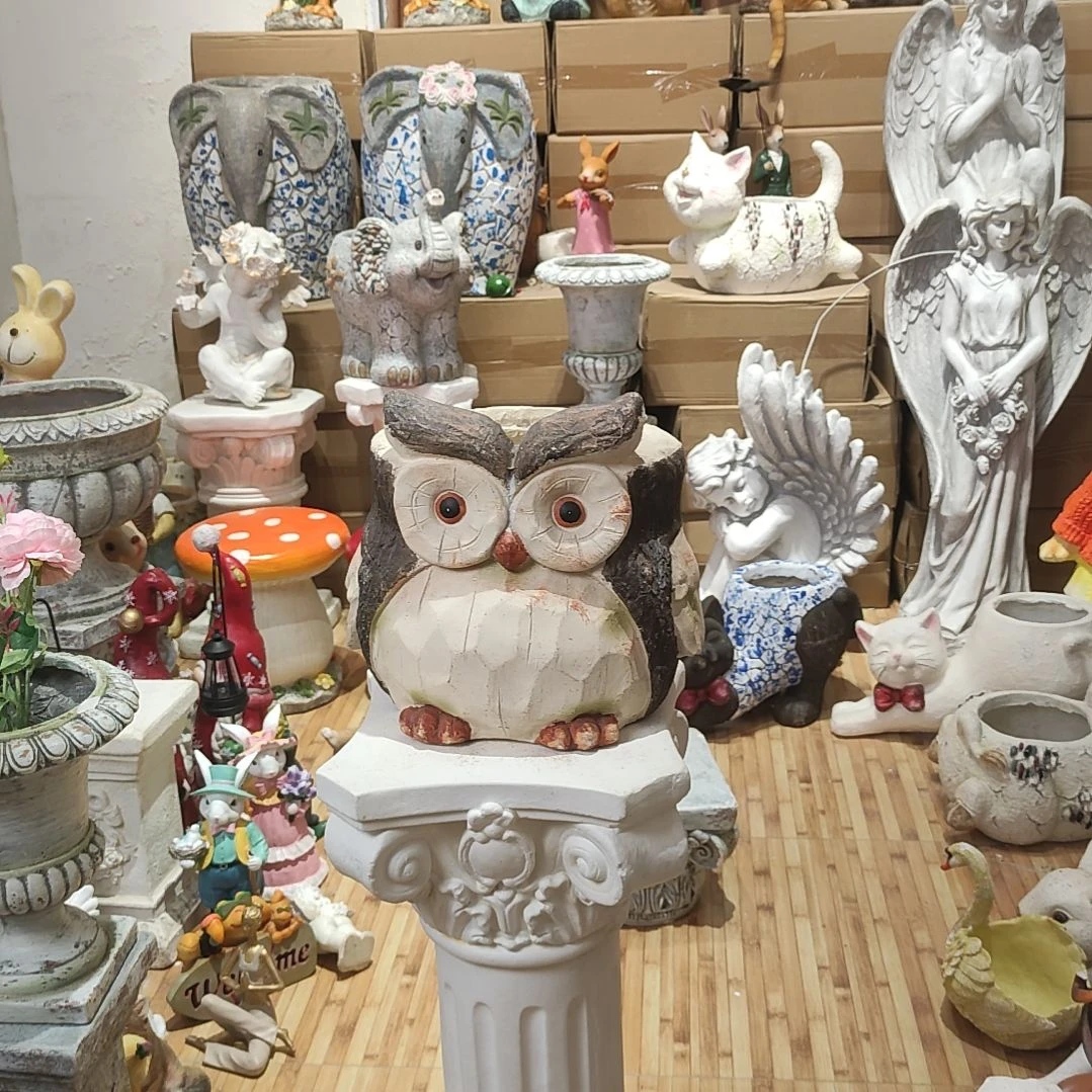 合成树脂氧化镁猫头鹰花盆