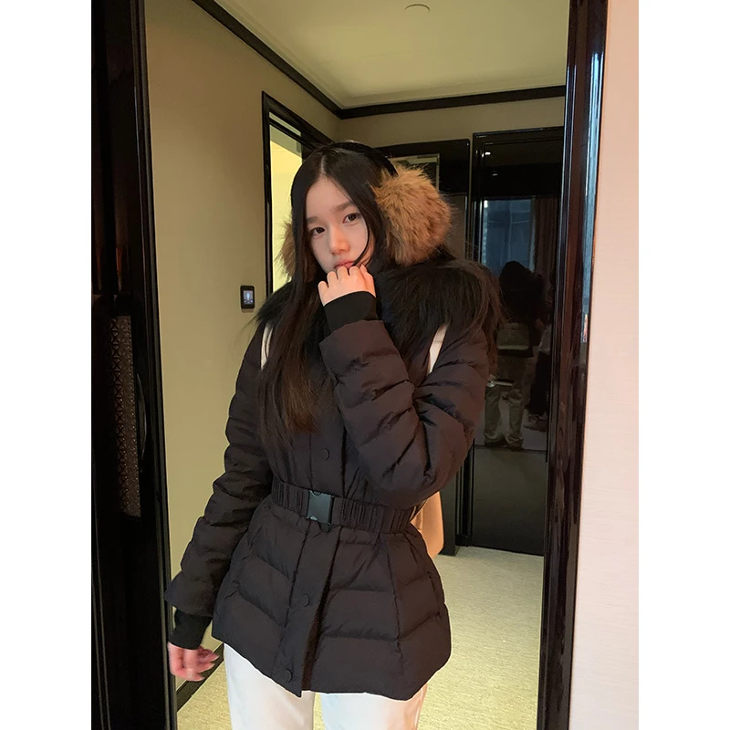 王少女的店【清清】黑色修身毛领外套秋冬季时尚保暖上衣 Y29209S44