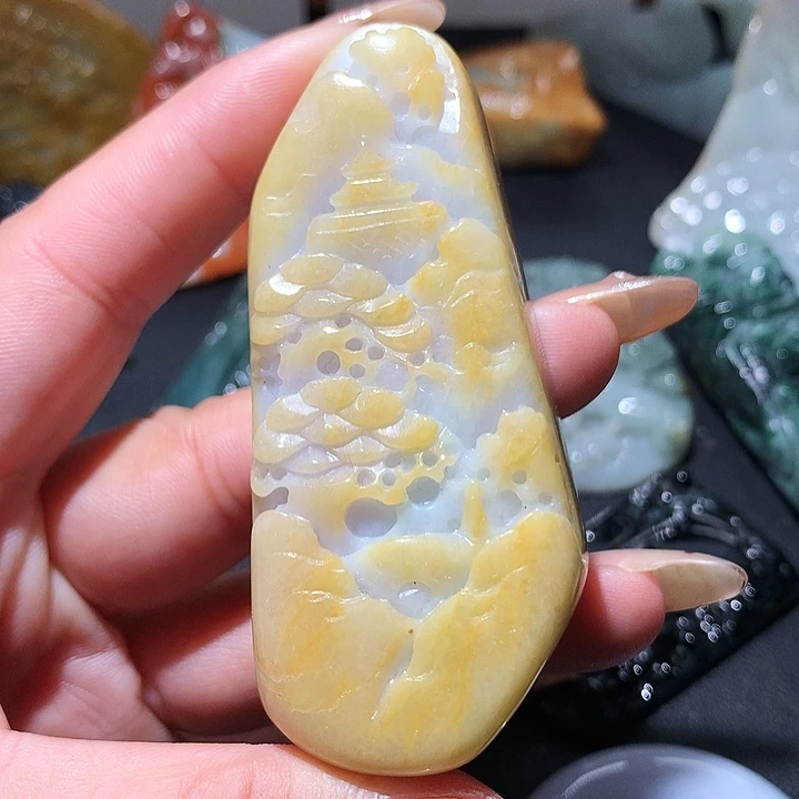 翡翠未镶嵌颈饰保真天然A货翡翠