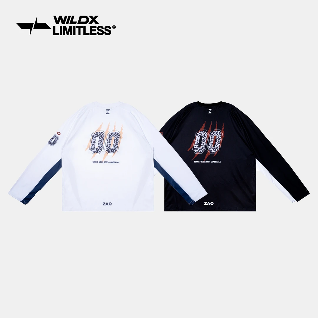 WildX「撒野制燥」张照洋联名爪痕速干运动篮球00号长袖投篮服