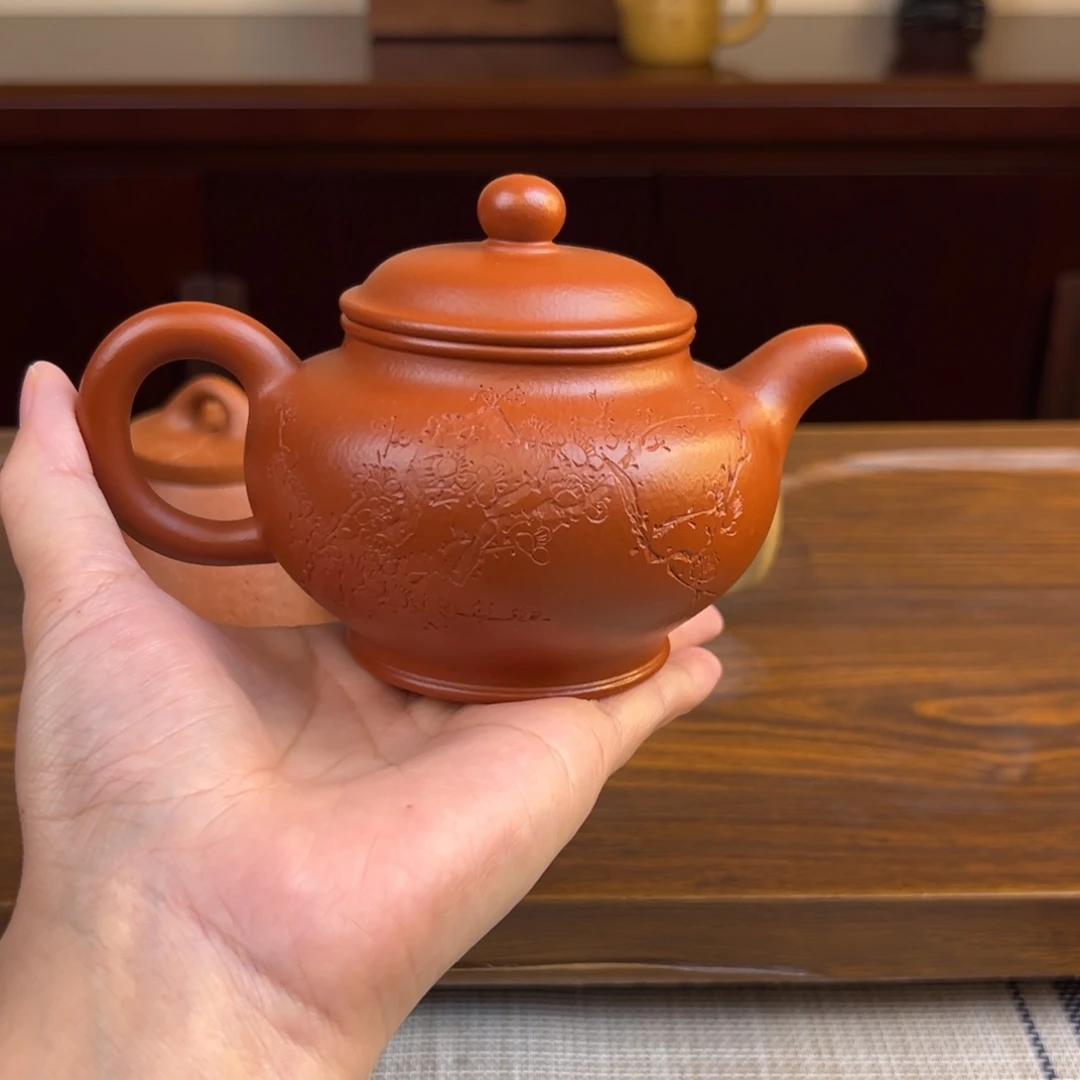 紫砂茶壶朱泥掇只300cc