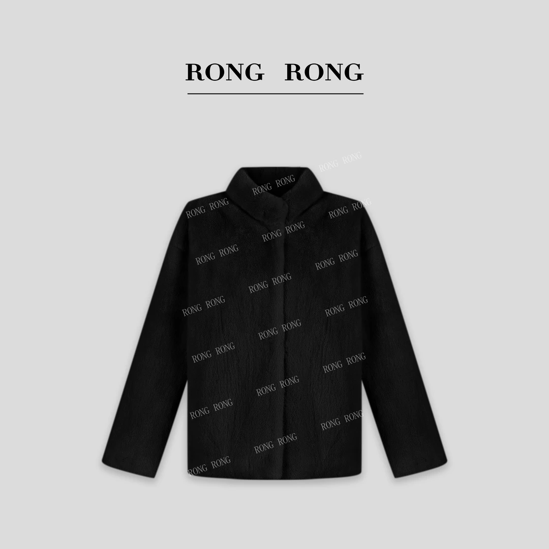 溶溶J【奢派腔调】RONGRONG100水貂毛皮V领复古优雅短款皮草MYMN230