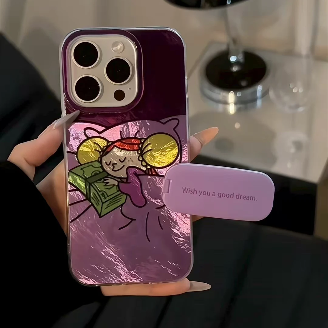 漩涡IMD做个好梦女孩支架手机壳适用苹果16华为p70oppo小米14vivo
