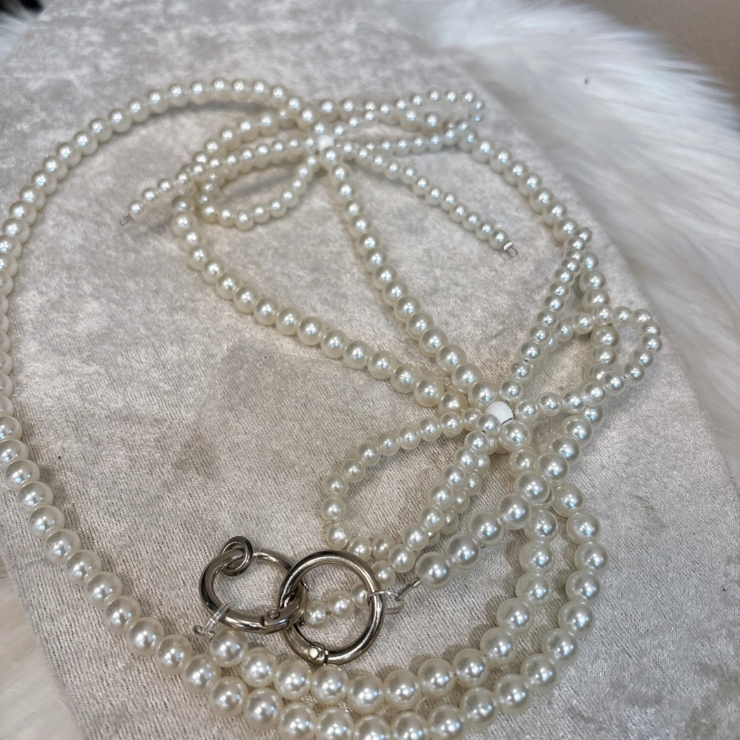 高级感珠珠蝴蝶结气质挂绳G292