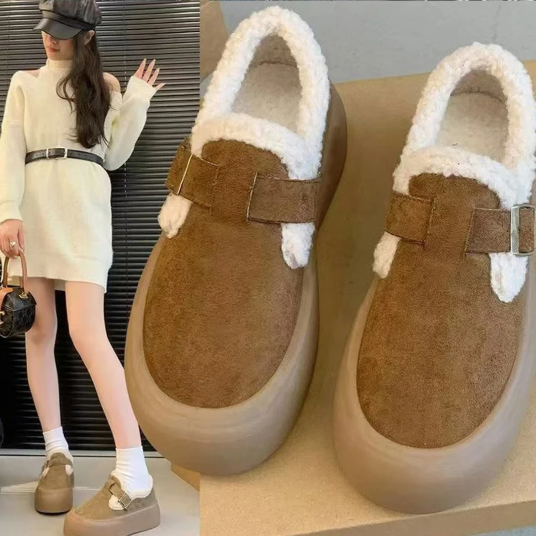 【断码扣号001-50】MF新款厚底D06勃肯棉鞋加绒保暖增高2024美拉德