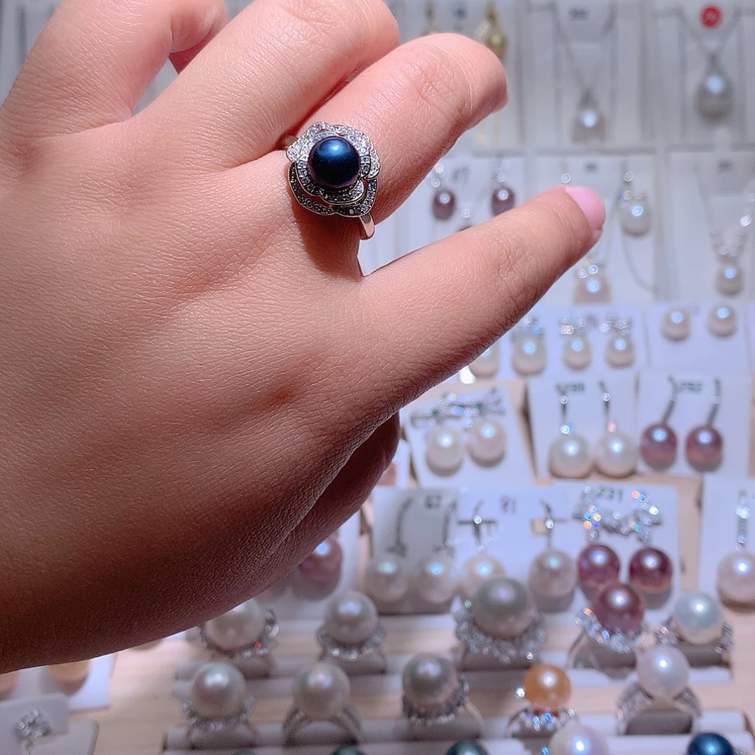 未镶嵌淡水珍珠戒指CC8mm