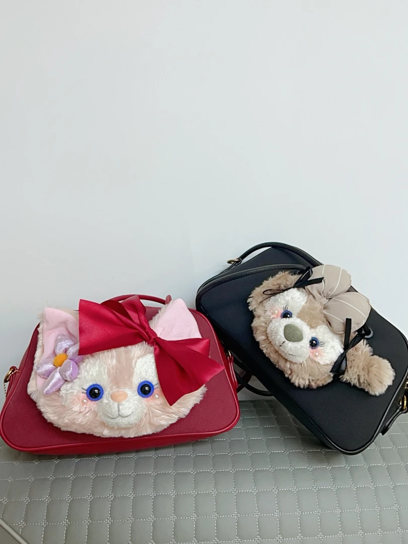 25新款手作磨砂拼皮单肩保龄球包手提单肩包时尚百搭可爱玩偶包