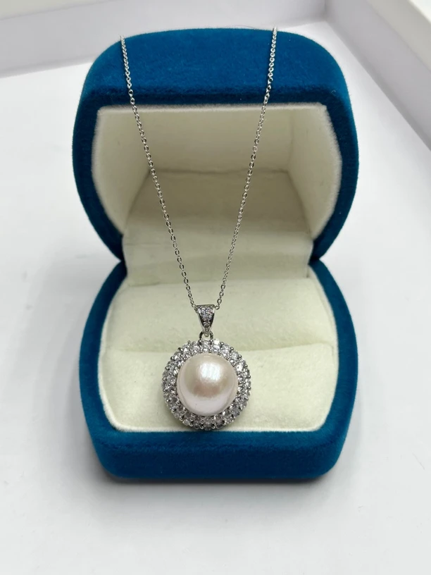 天然淡水珍珠13-14mm巨无霸太阳花吊坠D697