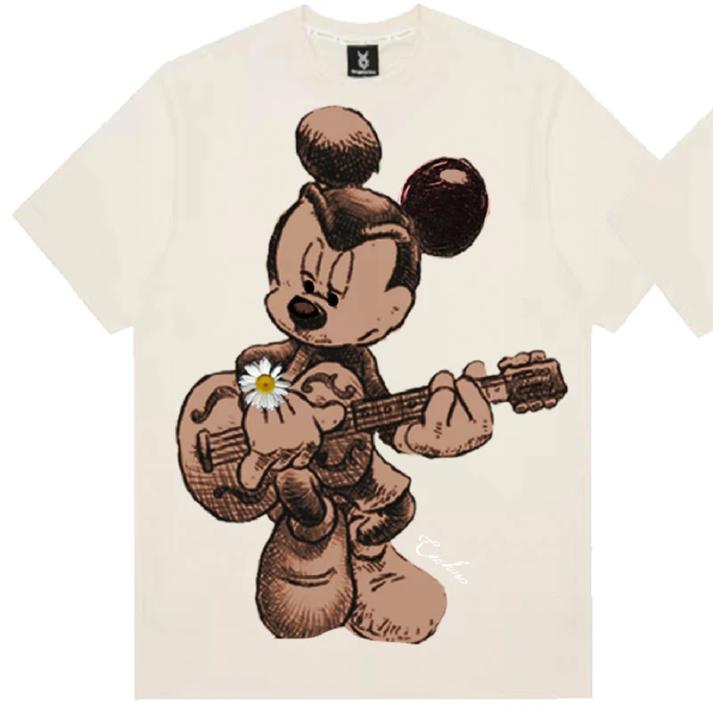 DC烫钻米白T恤男女同款T21110C3103