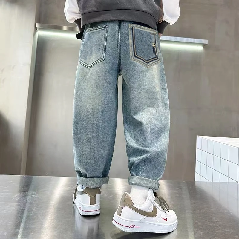 男童牛仔裤秋季新款儿童2025中大童秋款韩版宽松潮时尚春秋