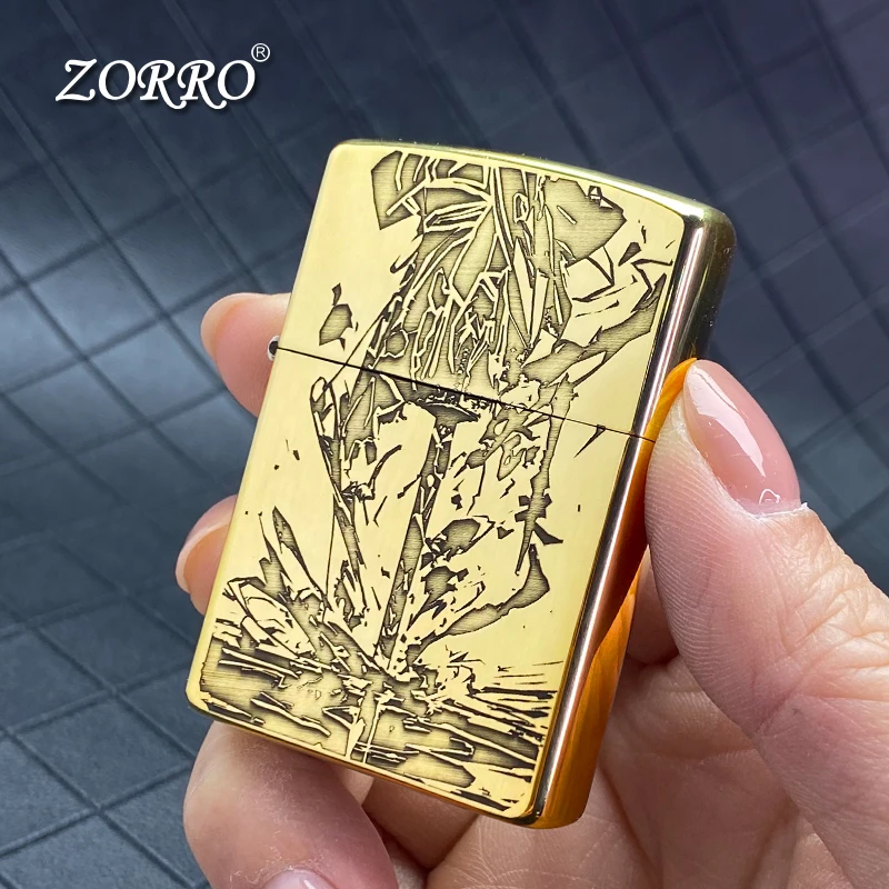 佐罗ZORRO正品煤油打火机男创意蚀刻精雕剑来复古防风新款打火机