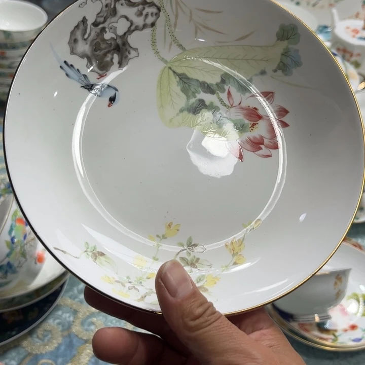骨瓷花神八寸深盘四个哇塞