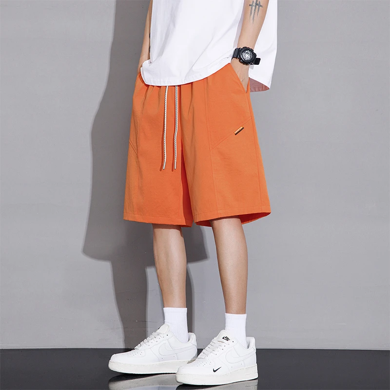 夏季薄款裤子速干短裤沙滩运动港风休闲五分裤潮流直筒百搭冰丝裤