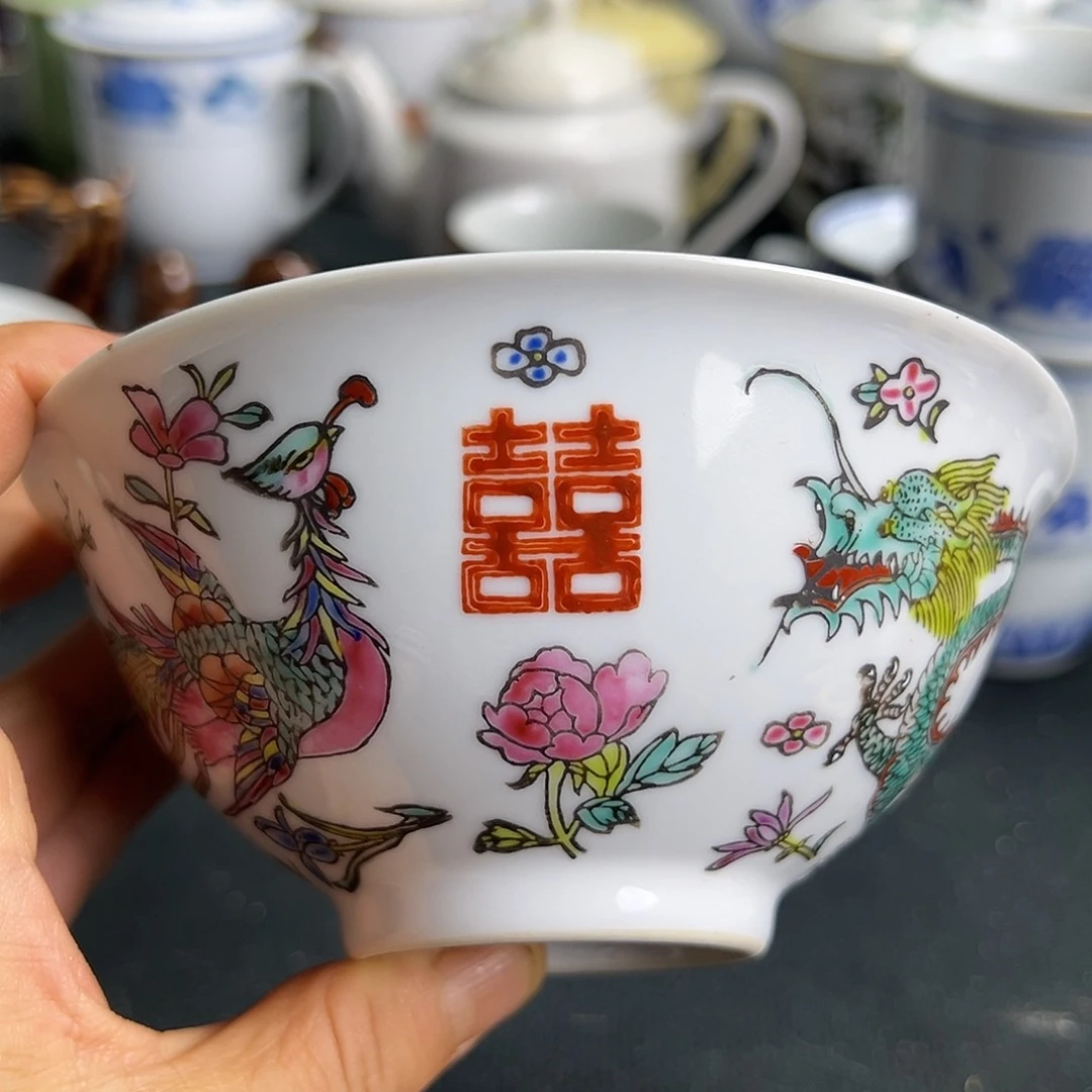 白***a碗景德镇陶瓷粉彩饭碗