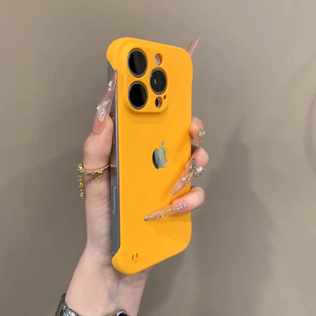 新款肤感无边框适用苹果16promax手机壳iPhone15小众14/13/12简约