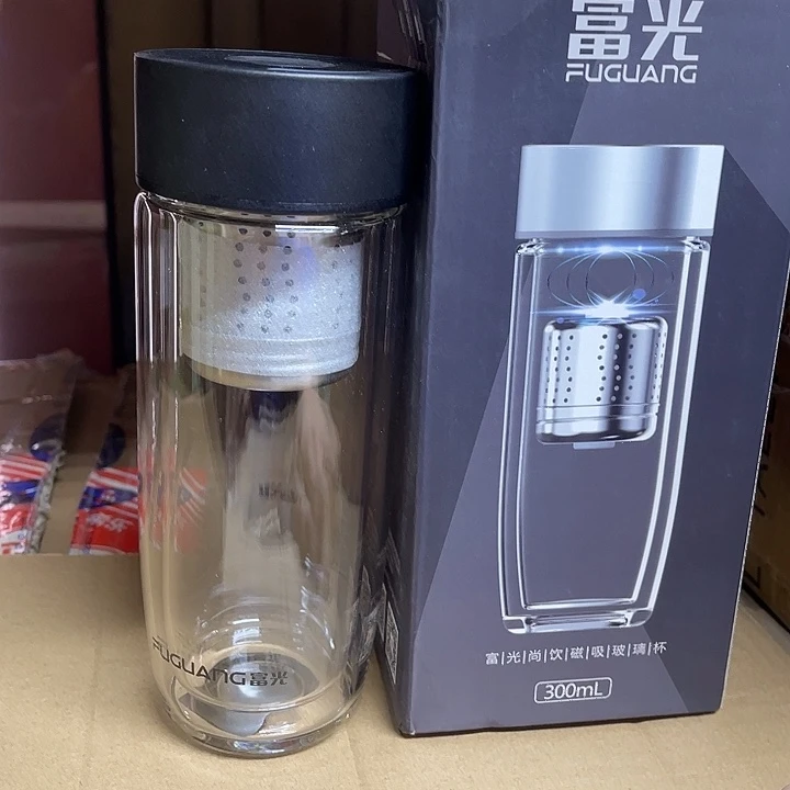 玻璃茶隔款富光磁吸玻璃杯