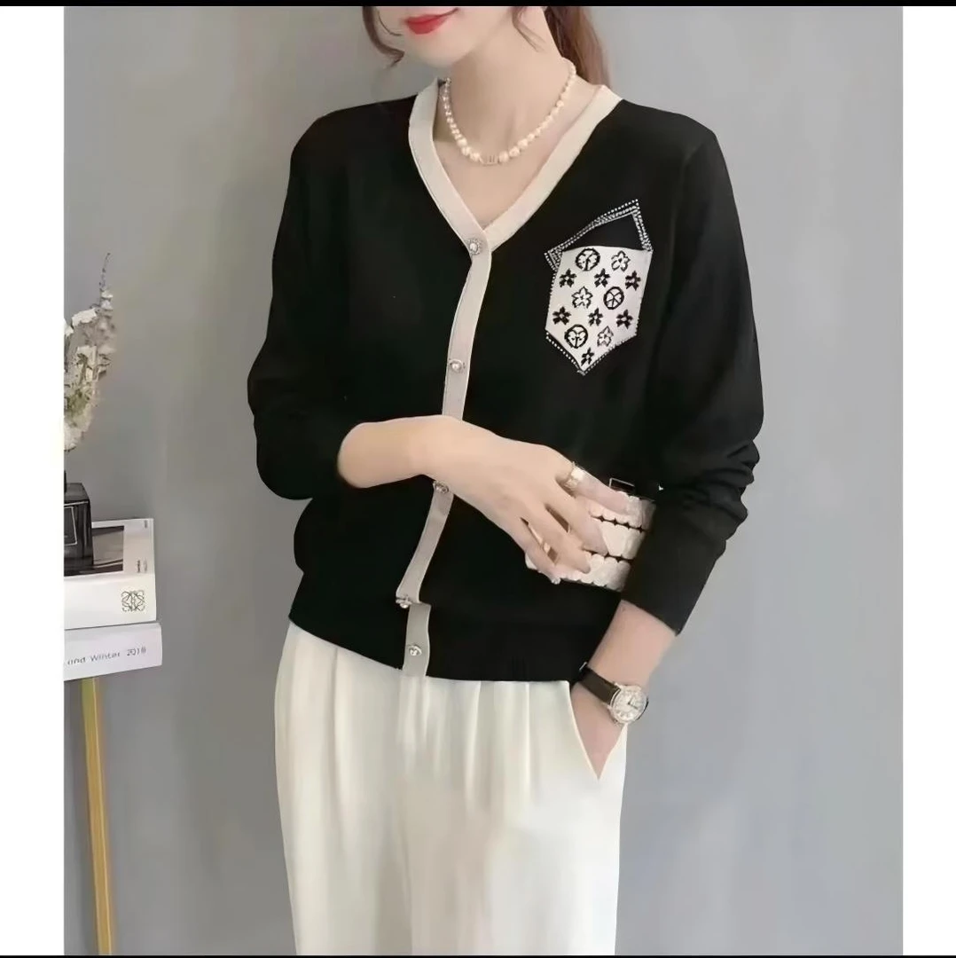 【法式假开衫】 时尚百搭针织T恤女2025年秋冬新款气质上衣