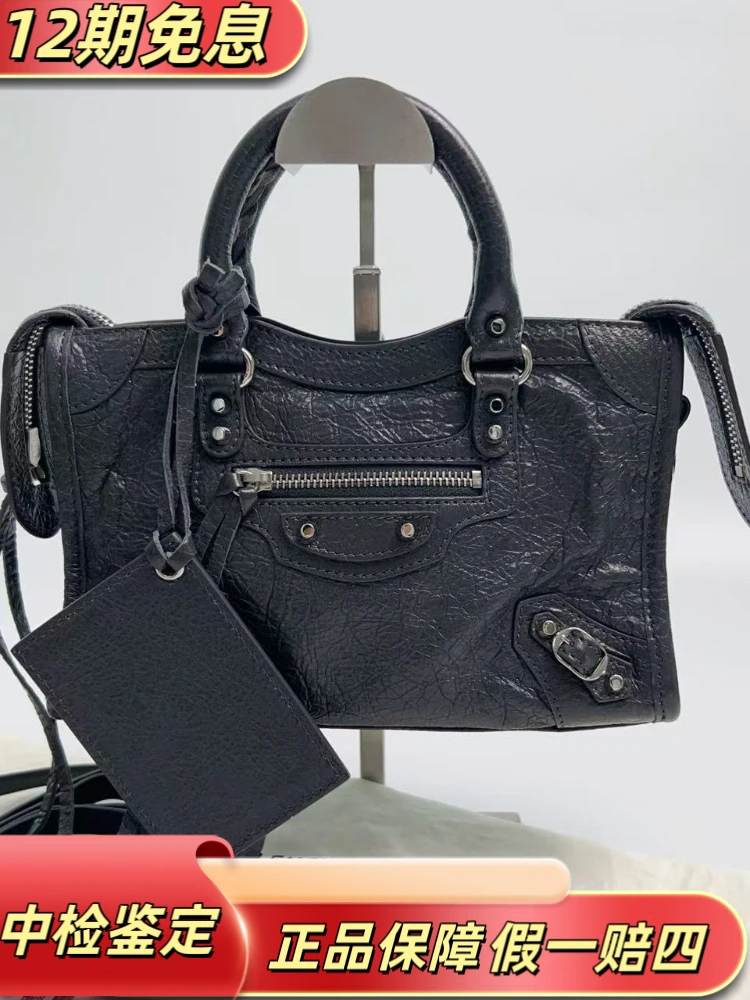 99新 Balenciaga/巴黎世家 灰色机车包nano mini city机车包20*13