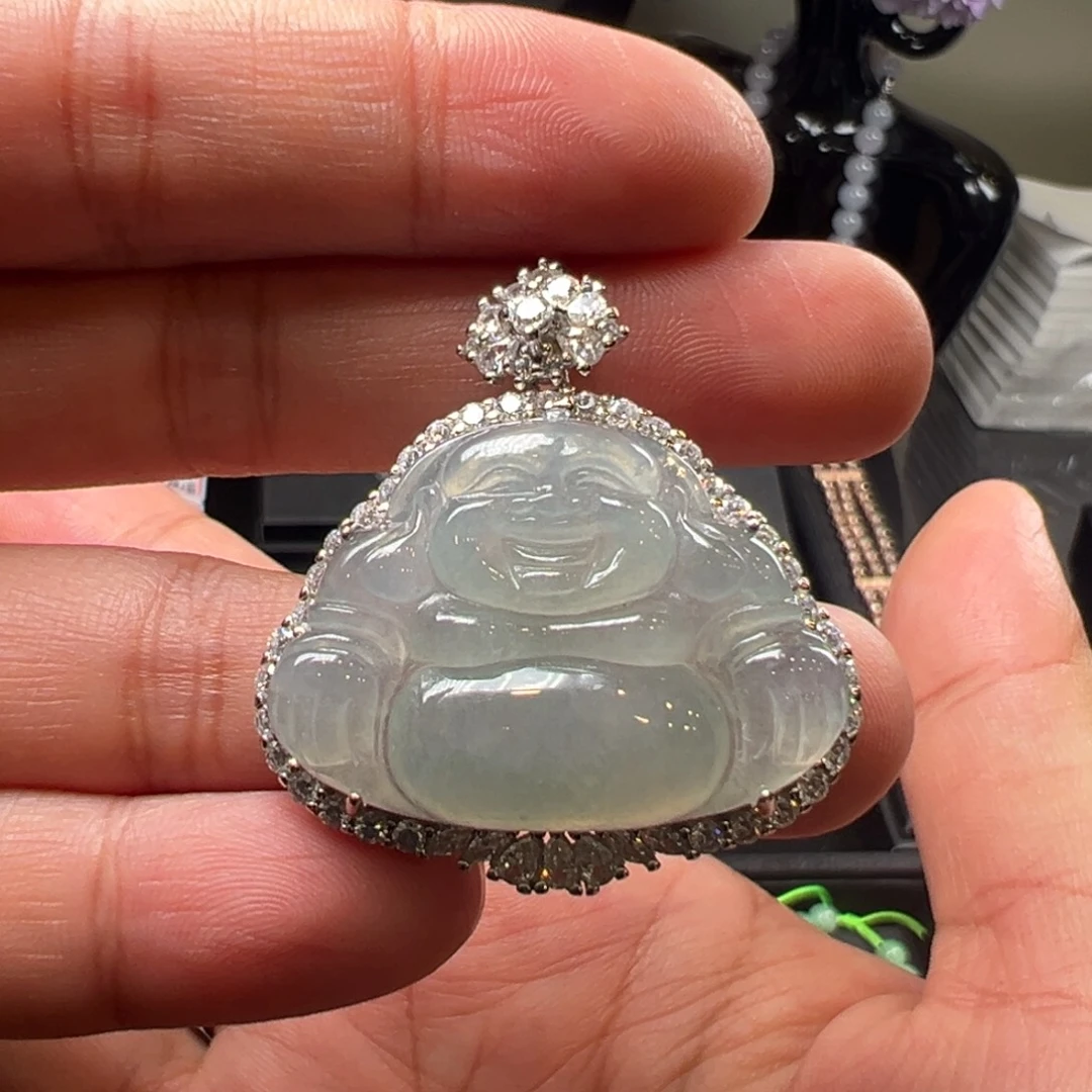 翡翠银S925镶嵌吊坠(不含链)