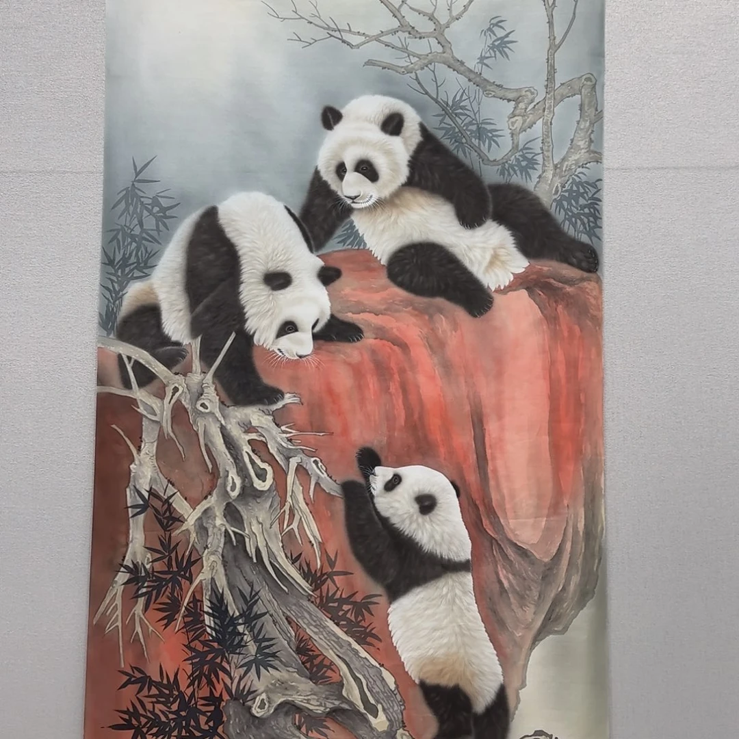 国画绢本工笔四尺国宝图贾敏