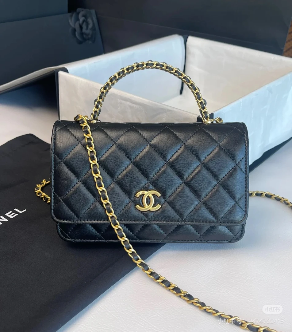 99新 Chanel/香奈儿 艾瑟尔奢品/22k黑金手提woc单肩包/芯片G5PE