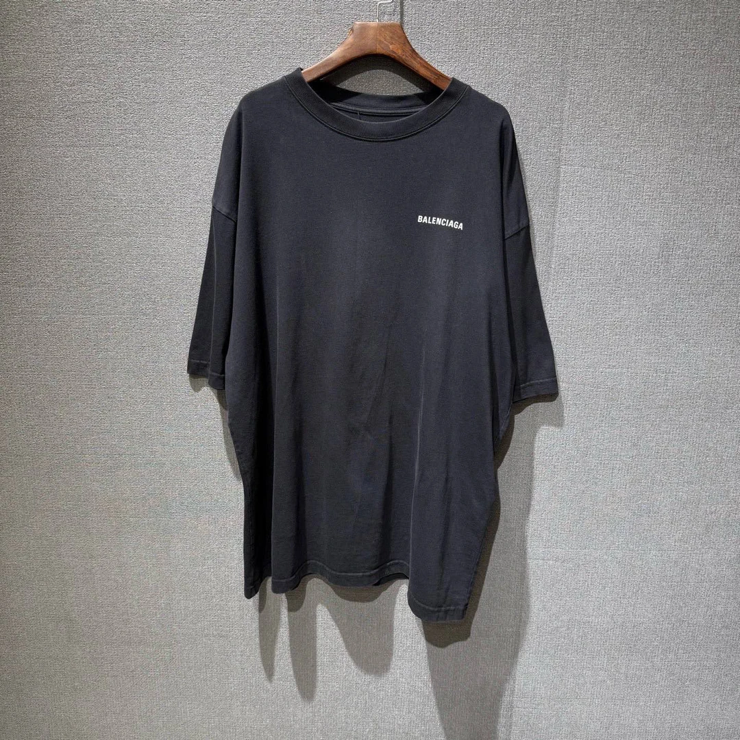 95新 Balenciaga/巴黎世家 前后印花logo短袖T恤 95新L码/5419