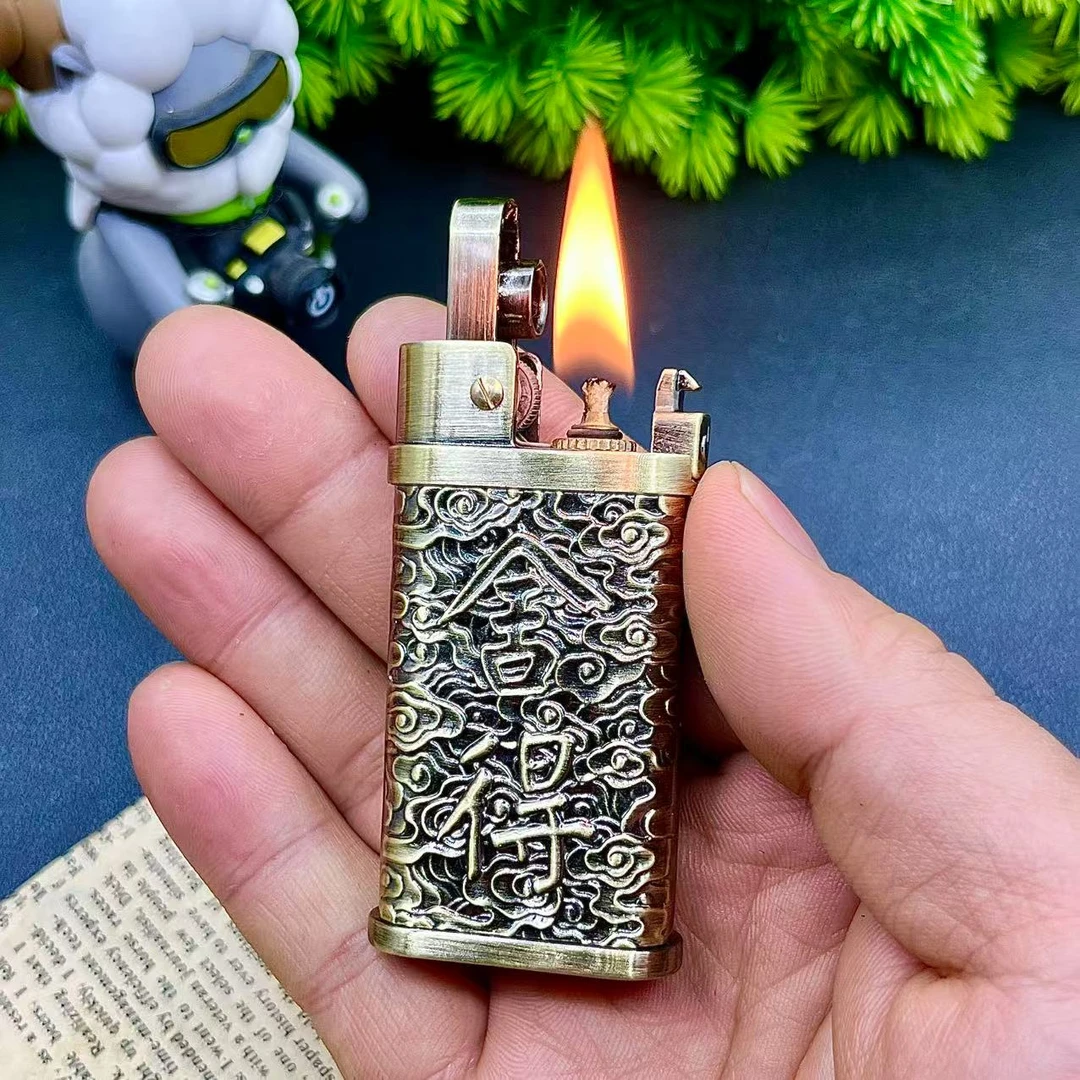 【舍得】新款自动弹射煤油打火机按压弹射煤油打火机个性复古包邮