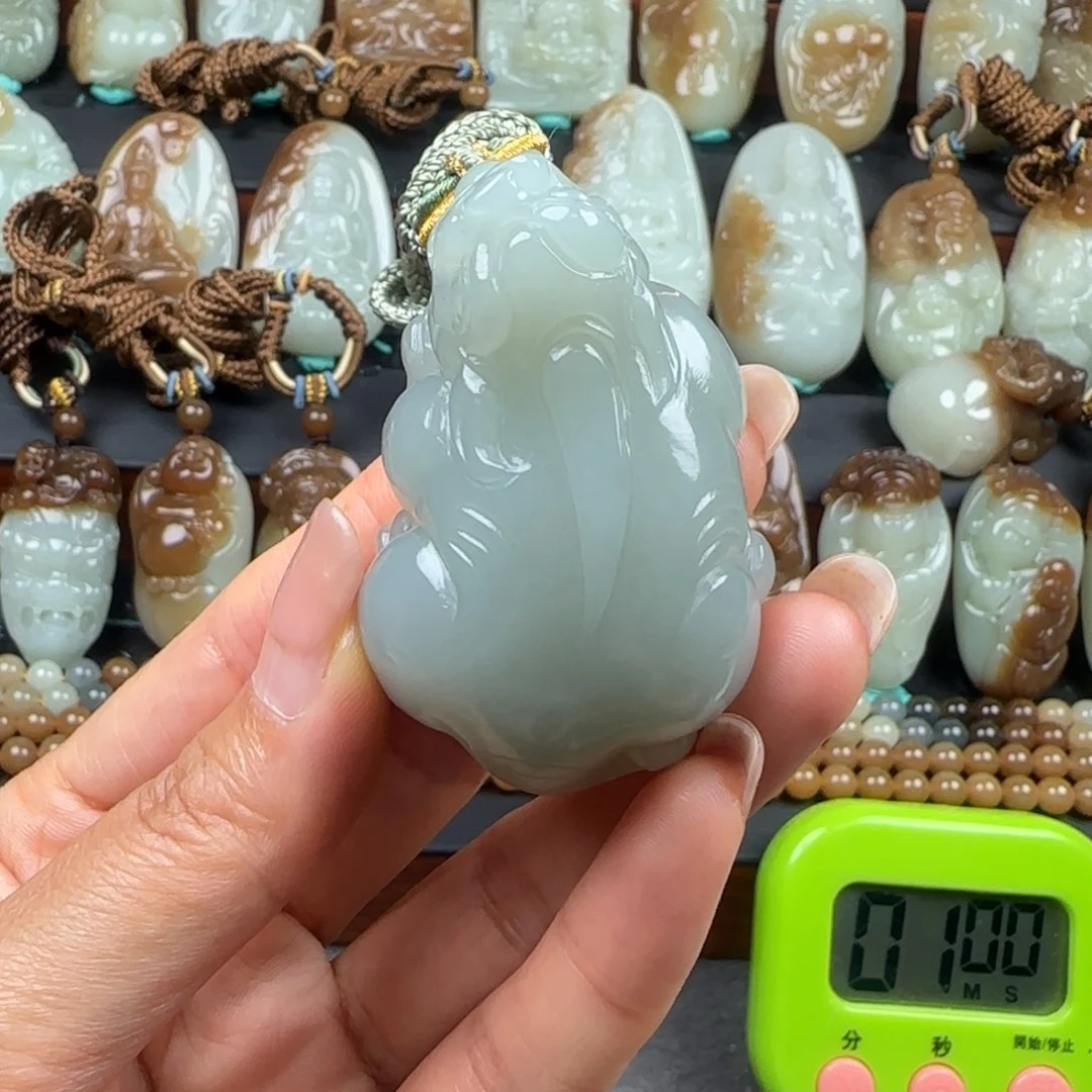 和田玉未镶嵌挂件白*巷