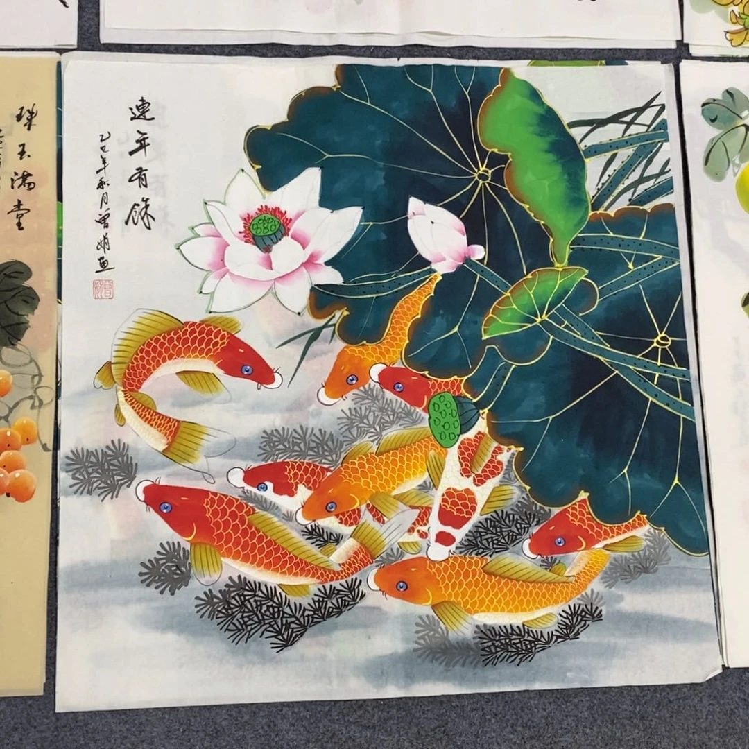 国画尺寸70✖️70精品斗方手绘画