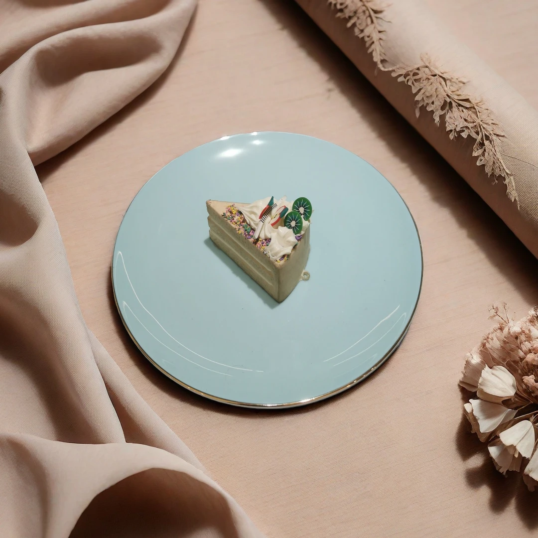 黛青骨瓷提夫尼蓝点心盘蛋糕碟