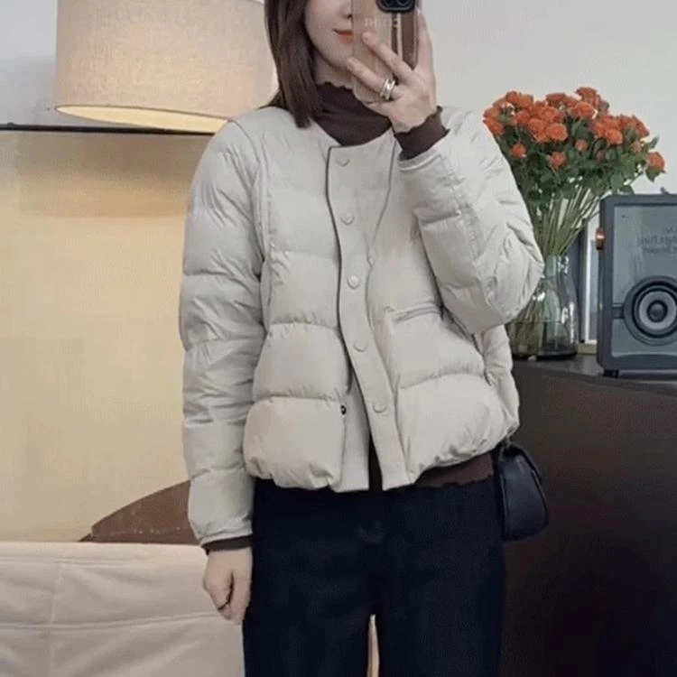 断码爆款断码加厚保暖短款圆领简约女冬季新款小个子宽松百搭