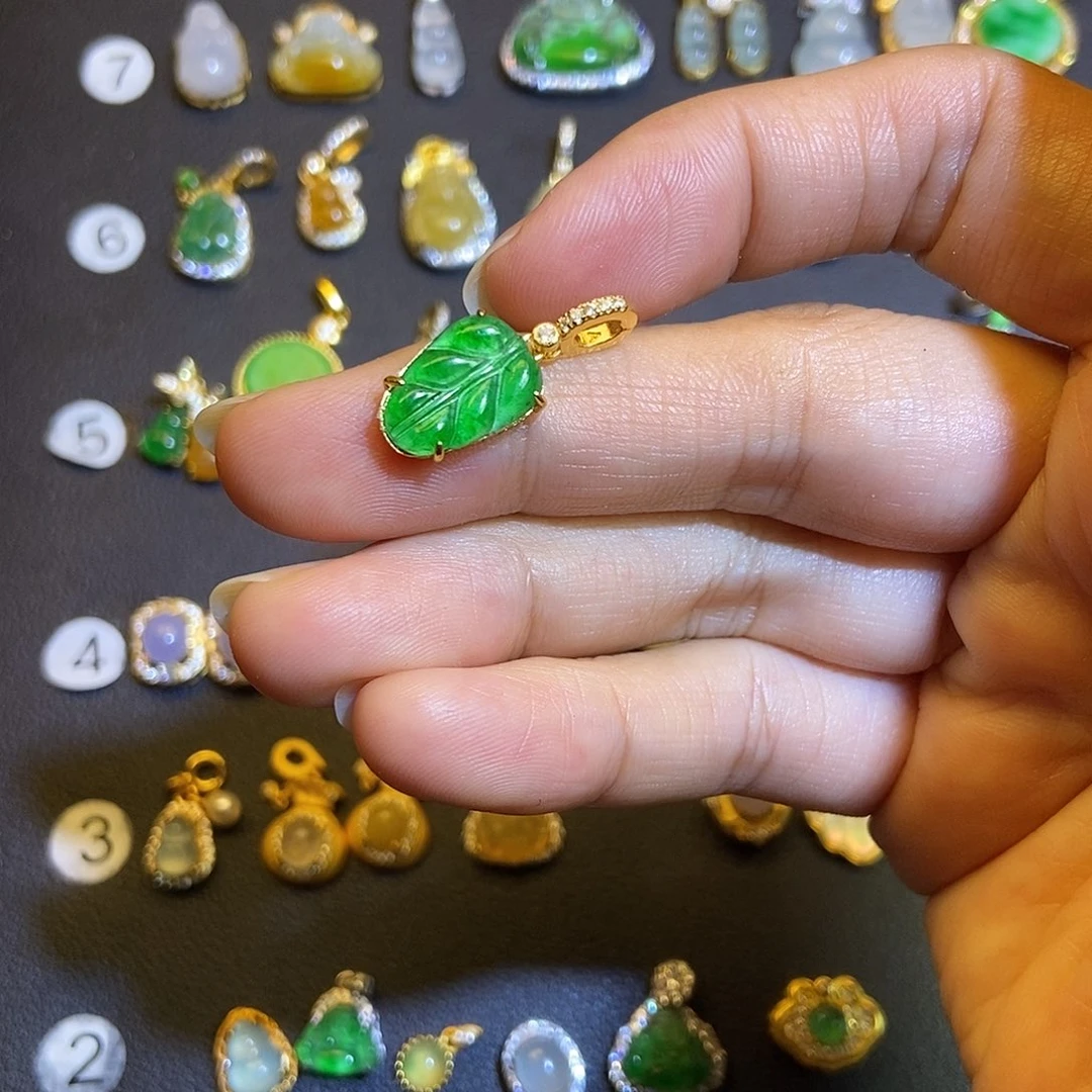 翡翠银S925镶嵌吊坠(不含链)