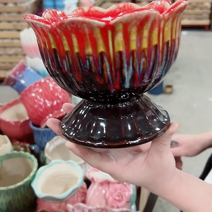 有孔.凑满10元发货多肉陶瓷花盆！