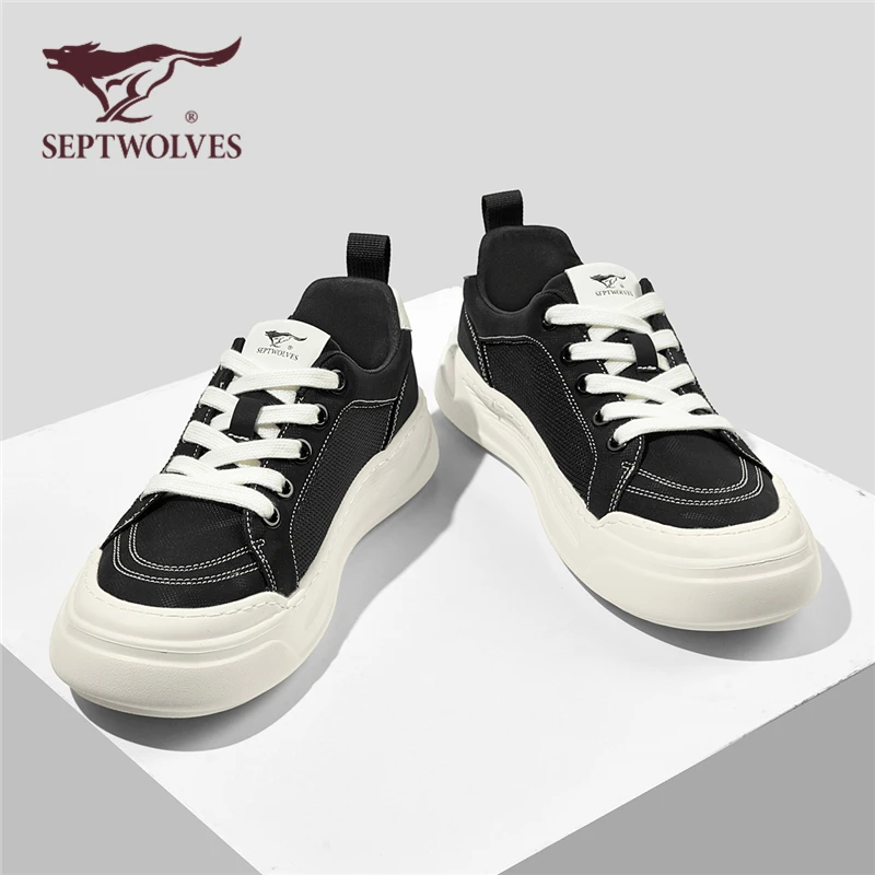 七匹狼正品帆布鞋男款秋季透气男鞋休闲板鞋男士软底轻便百搭潮鞋