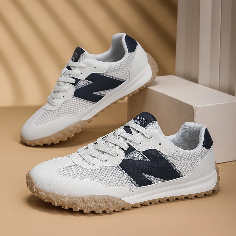 意式轻奢英伦风潮流网面鞋手工男夏季薄款阿甘鞋透气百搭休闲男鞋