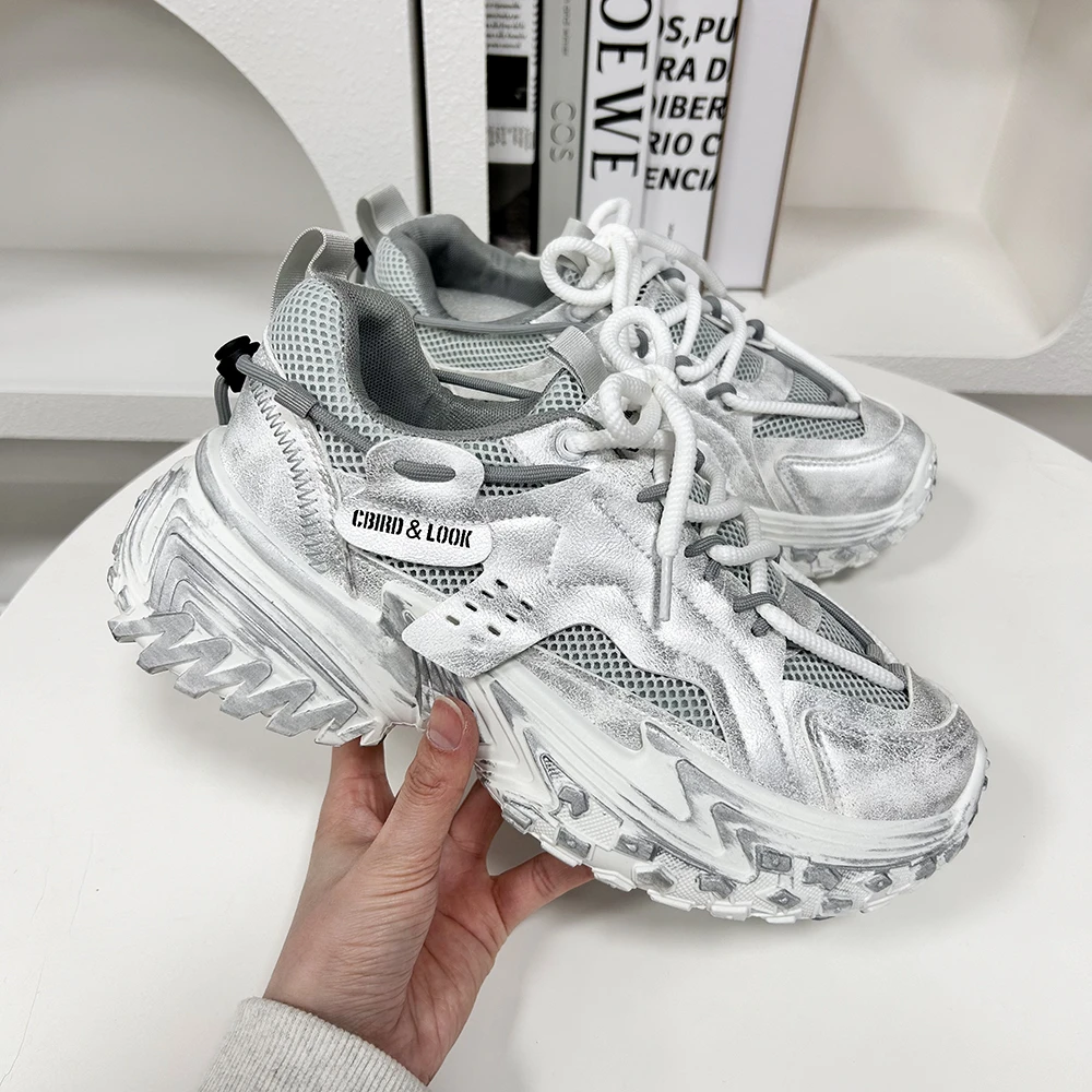 MC301白灰 老爹鞋女新款轮胎底运动鞋网红爆款小众设计感厚底潮鞋