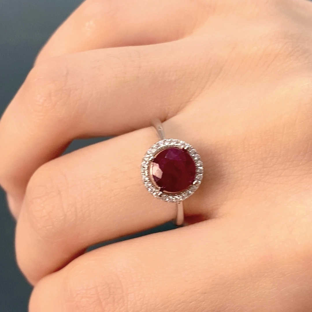 红宝石戒指银S925镶嵌用****8