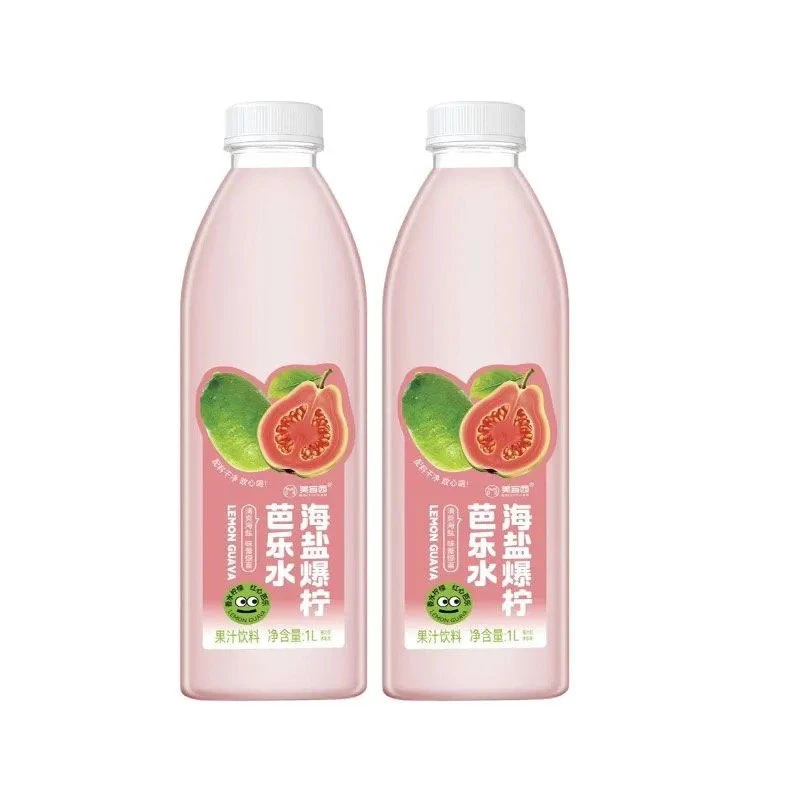 美宜园海盐爆拧芭乐水0脂果汁饮料清爽柠檬红芯芭乐水1L*2瓶