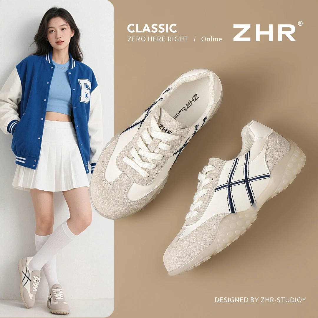 ZHR/则则【低价福利】厚底增高德训鞋软底透气小白鞋轻便休闲运动鞋