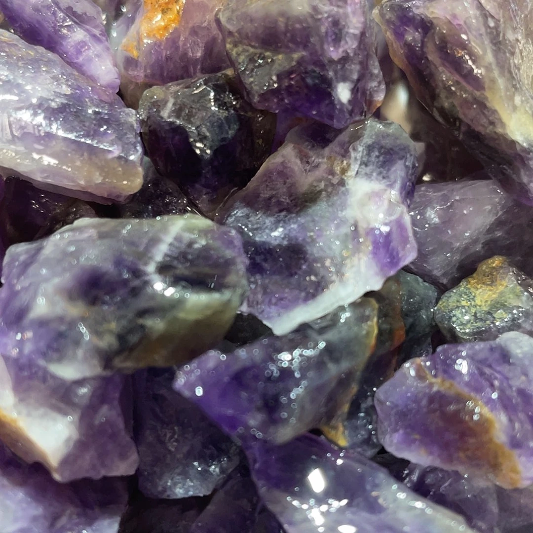 水晶珠宝半成品未镶嵌紫水晶碎石100g