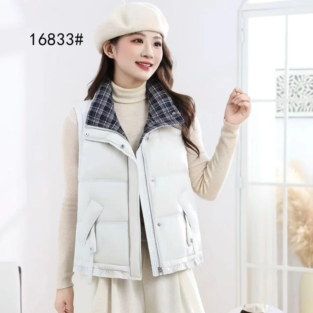 短款羽绒背心无袖女常规款保暖中等厚度拉链