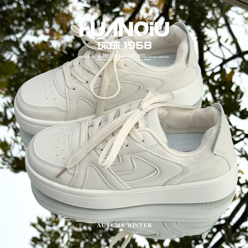 HUANQIU/环球休闲小白鞋女款春季2025新款板鞋女软底低帮运动鞋女