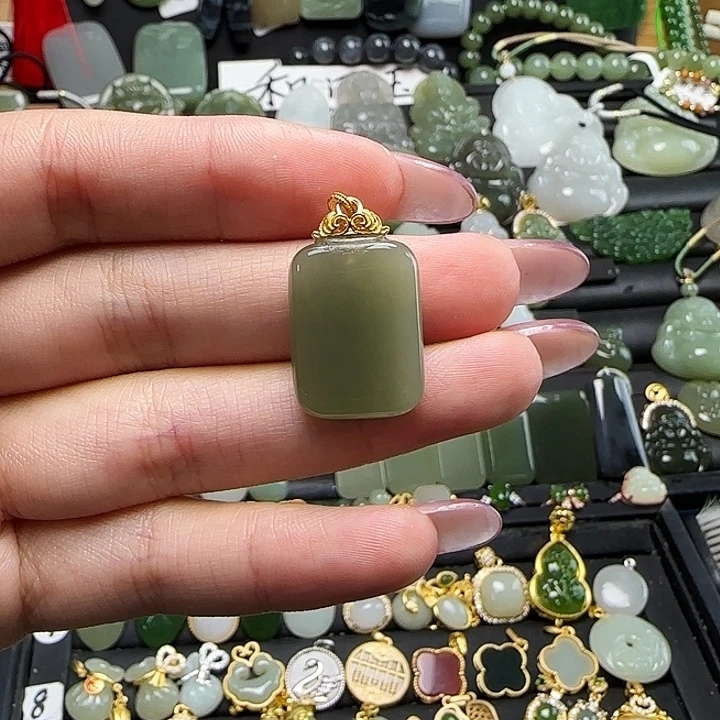 和田玉银S925镶嵌颈饰