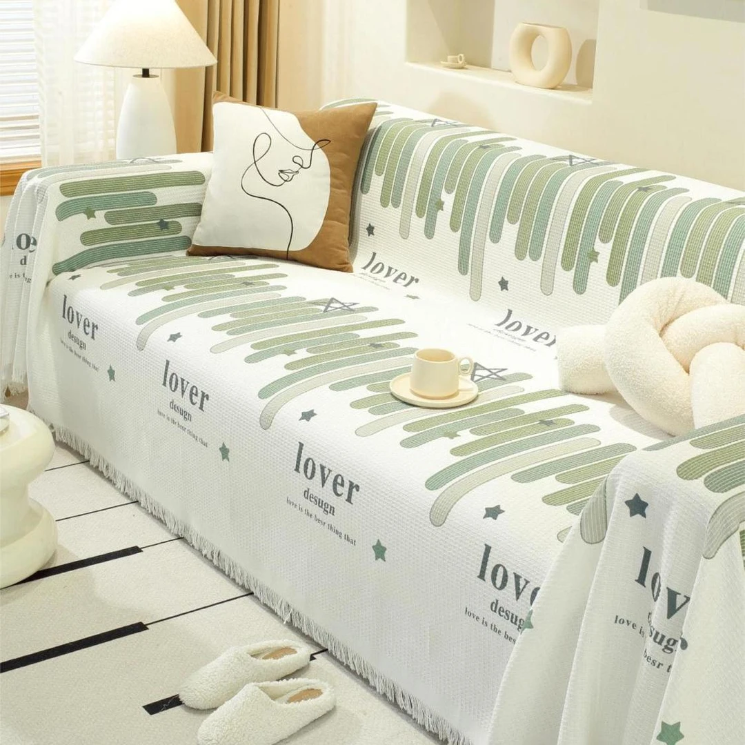 布艺沙发垫简约防滑防猫弹力通用条纹沙发巾沙发垫防滑四季款盖布