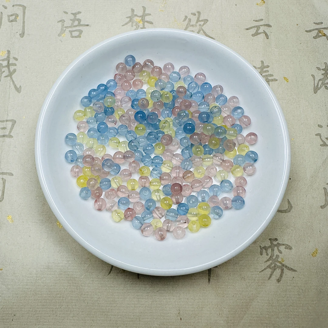 摩根艳丽圆珠半成品宝石 4MM   50颗