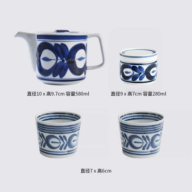 HASAMI-YAKI/波佐见烧日本原装进口蓝海草系列茶具
