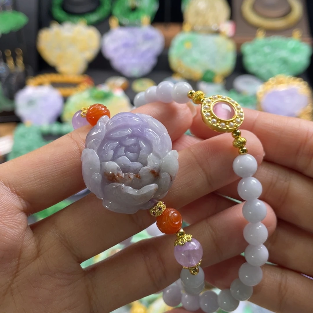 翡翠未镶嵌手链代编织