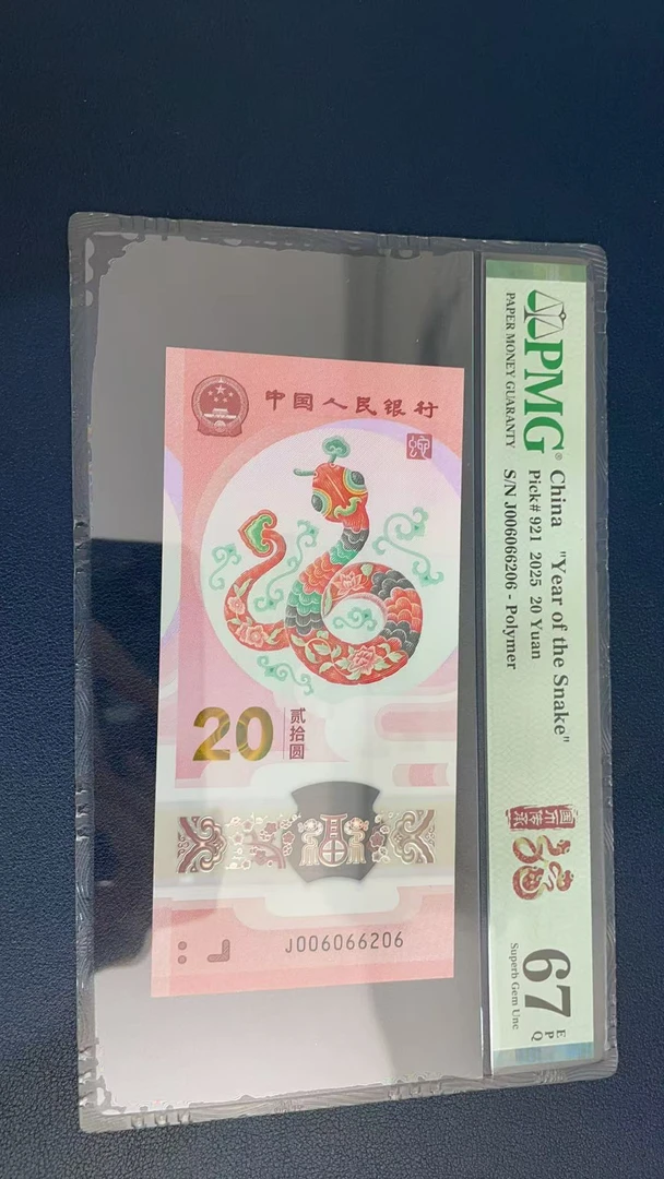 蛇钞PMG67E单张号码006066206