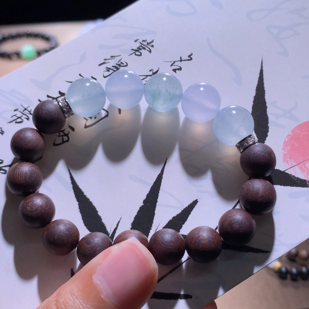 翡翠散珠天然缅A翡翠清冷半串卡11.9+