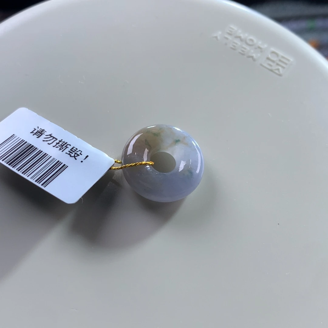 翡翠未镶嵌手链特色三彩冰紫飘花洒金甜甜圈 卡17.4x5.38